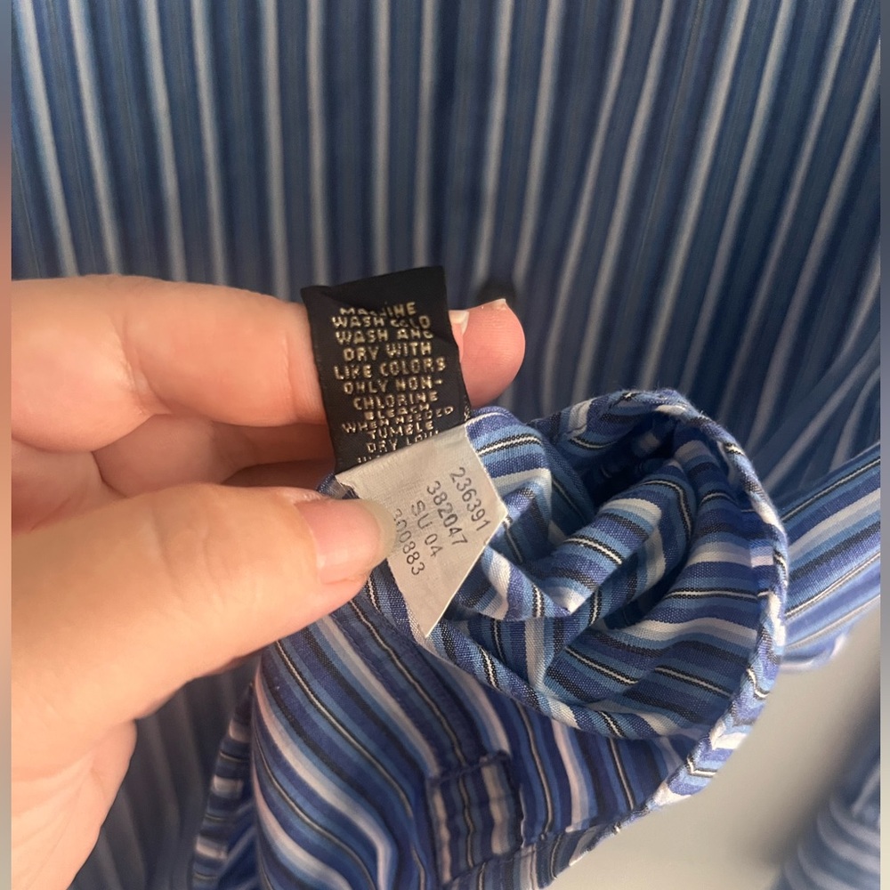 Banana Republic Blue Striped 100% Cotton Button Down Shirt Men’s M - Picture 4 of 7